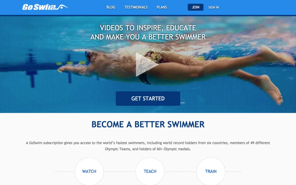 Go Swim home page: videos to inspire, educate and make you a better swimmer